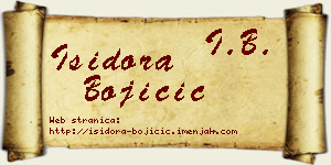 Isidora Bojičić vizit kartica